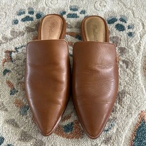 Madewell leather Gemma mules slides English saddle